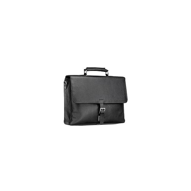 Filofax Finchley Leather Briefcase / Laptop Bag, Black