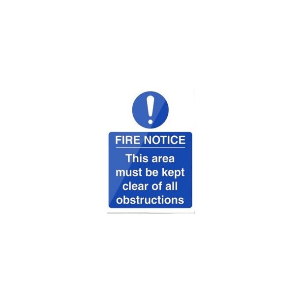 Fire Notice 205x150mm Self Adhesive