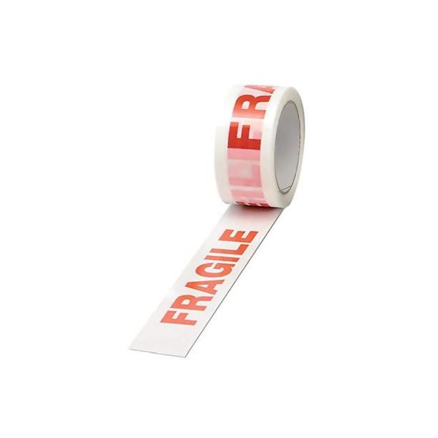 Polypropylene Tape Printed 'Fragile' White/Red 48mm x 66m