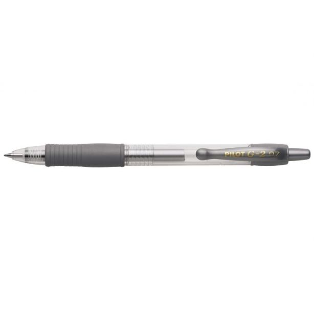 Pilot G2 Metallic Retractable Gel Ink Rollerball Pen 0.7mm Silver