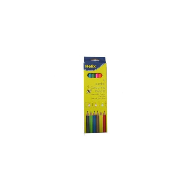 Helix Standard Colouring Pencils. 7 inch. Pack of 6