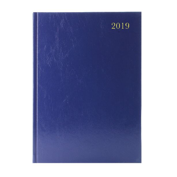 A4 Diary, Day Per Page Appointments, Blue, 2019