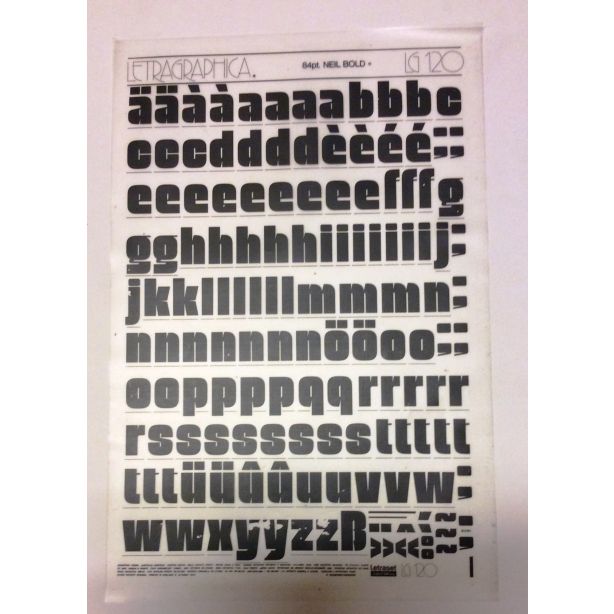 Letraset Letragraphica 120 84pt. Neil Bold Lower Case Letters