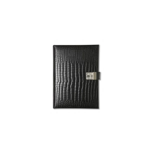 Crocodile Grain Leather Journal Book With Lock And Key