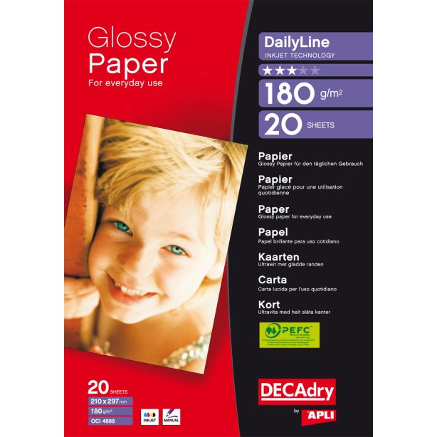 Decadry Glossy Inkjet Photo Paper, 180gsm