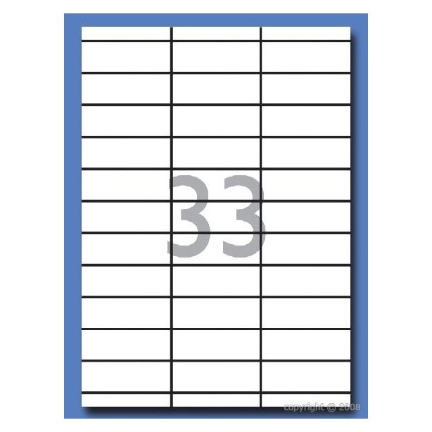 Decadry Labels, Sheet of 33 with Square Corners