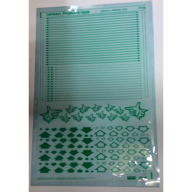 Letraset Arrows & Printers Fists Green Project-a-type PT116