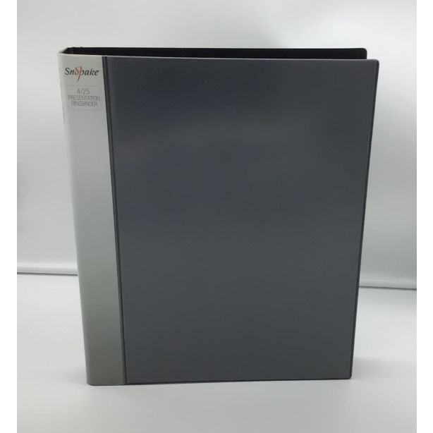 Snopake ReBorn™ Presentation Ringbinder A4, 4 Ring, 25mm Capacity, Graphite