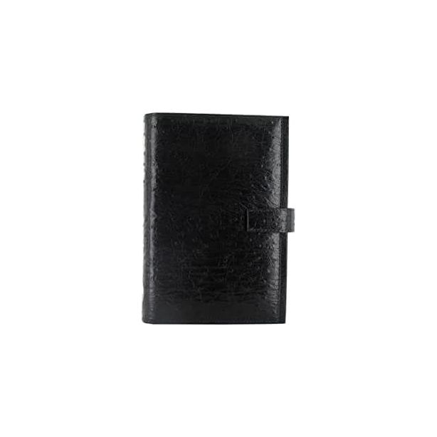 Filofax Regency Personal Grained Italian Calf Leather Organiser with Stud Fastener, Black