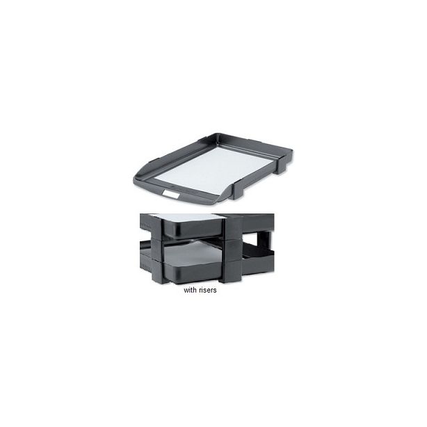 Rexel Agenda Classic 35 Letter Tray and Risers - Charcoal