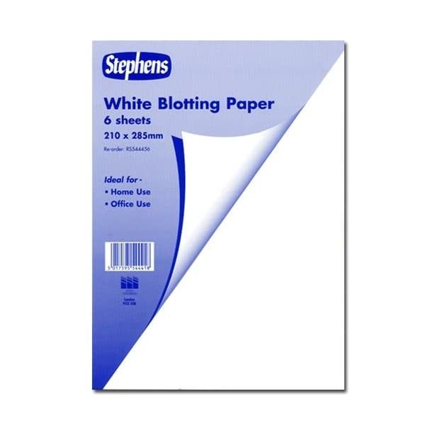 Blotting Paper Ford Mill 428 Watermarked White Size 210 x 285mm, Pack of 6 sheets, for Home, Office, Arts & Crafts