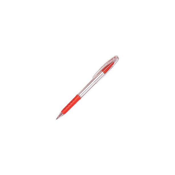 Pentel Superb G Ballpoint Pen, Rubber Grip, Medium, Red