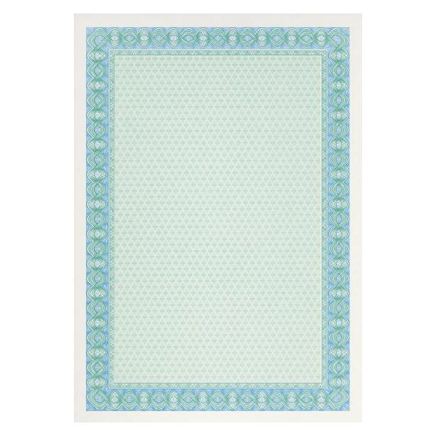 Decadry Certificate Paper, Helicoid Turquoise Blue