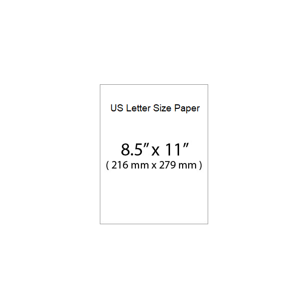 US Letter Size Paper 216x279mm 80gsm White Pack of 50 sheets