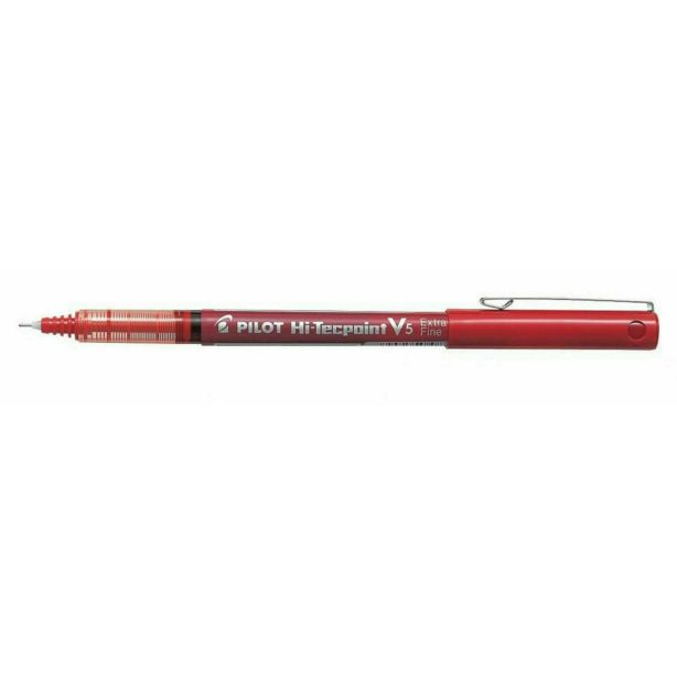 Pilot V5 Hi-Tecpoint Ultra Rollerball Pen Extra Fine 0.5mm Red 