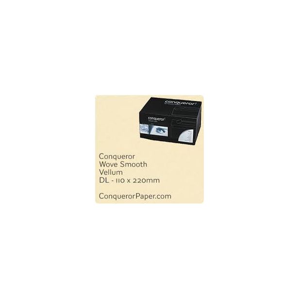 Conqueror Wove Vellum DL Peel & Seal Envelopes 120gsm, Pack of 500 