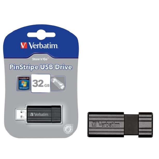 Verbatim Black Pinstripe USB Drive 32GB