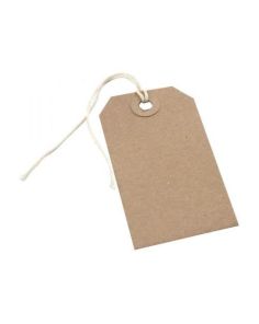 Q Connect Strung Tags 134 x 67mm. Buff Pack of 100