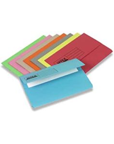 Jiffex Document Wallet, Foolscap, Assorted. Pack of 5