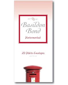 Basildon Bond White Envelopes 89 x 187mm Peel and Seal Pack of 20