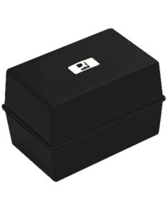 Q Connect Card Index Box, 5x3 inches: Black