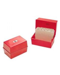 Q Connect Card Index Box, 5x3 inches: Red