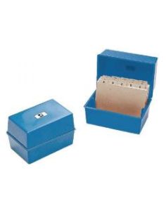 Q Connect Card Index Box, 8x5 inches: Blue