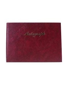 Autograph Book with Multi Coloured Pages, W130 x H100mm, Burgundy