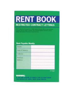 County Stationery Rent Book, Restricted Contract Lettings, (Green Cover)