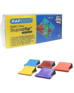 Rapesco Supaclip 40 Refill Clips Pack of 150 Multi Coloured CP15040M