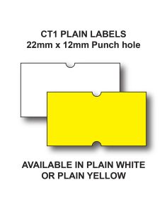 Gun Labels CT1, 21 x 12mm, Fluorescent Yellow, Roll of 1000 labels