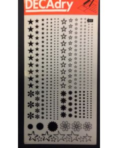 Decadry Super Transfers No222, Stars, Black 