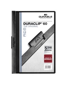 Duraclip File, A4, 6mm, Black, Pack of 25