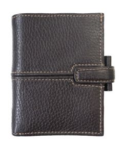 Filofax Finchley Pocket Grained Leather Organiser with Stud Fastener, Chocolate Brown