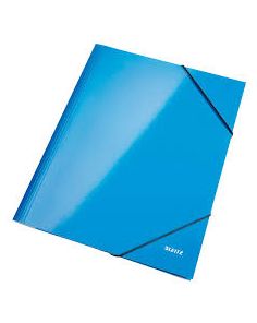 Leitz Wow Range 3 Flap Elasticated Folder. Metallic Blue