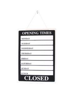 Opening Times Sign