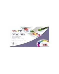 Pentel Arts Fabric Fun Pastel Dye Sticks, PTS-15, Pack of 15