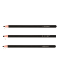 Chinagraph Pencil for Film, Glass, Plastic, Black Pack of 3