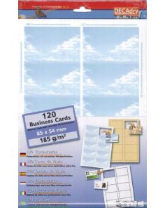 Decadry Business Cards, Sky, 185gsm, Pack of 120 