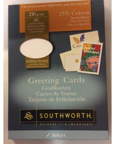 Southworth Greeting cards, Pack of 20 (cards / envelopes / seals)