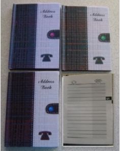 Telephone Address Book, 108 x 76 mm, Tartan Design Yellow