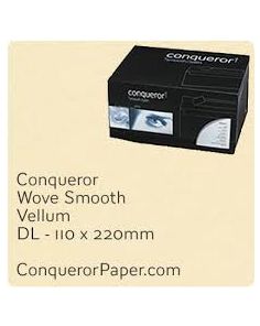 Conqueror Wove Vellum DL Peel & Seal Envelopes 120gsm, Pack of 500 