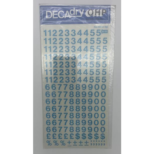 Decadry OHP Transfers No100, 36pt, 10mm, 0.394inch, Blue