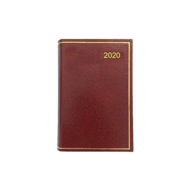 Dataday Mini Pocket Diary, Week to View, 312, 76x51mm, Burgundy, 2020