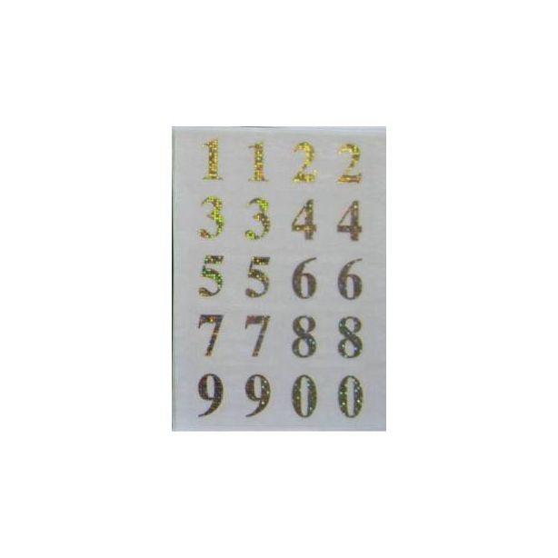 Ivy Self Adhesive Numbers 0 - 9 Holographic Gold