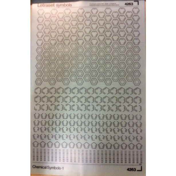 Letraset Symbols Black 4263 Chemical Symbols-1