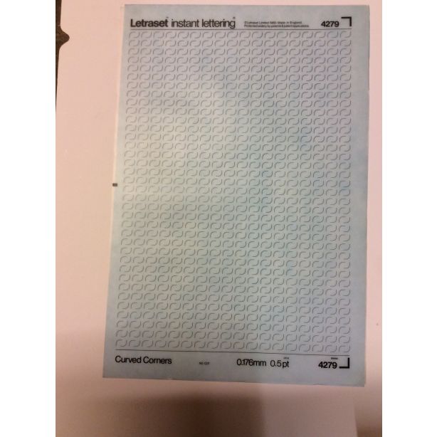 Letraset Black 4279 Curved Corners 0.176mm 0.5pt