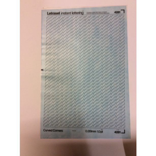 Letraset Black 4281 Curved Corners 0.351mm 1.0pt