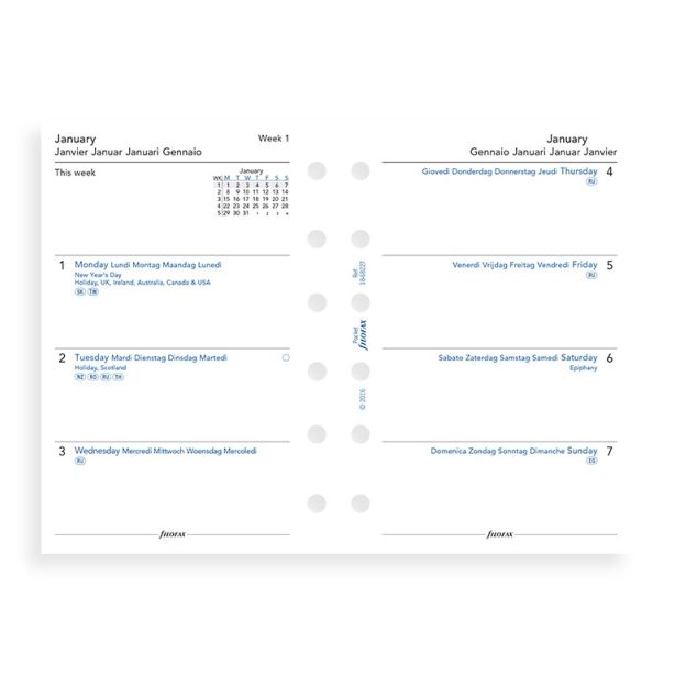 Filofax Pocket Week On Two Pages, 2021