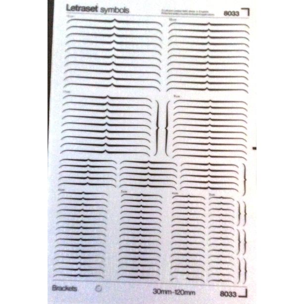 Letraset Black 8033 30mm-120mm Brackets